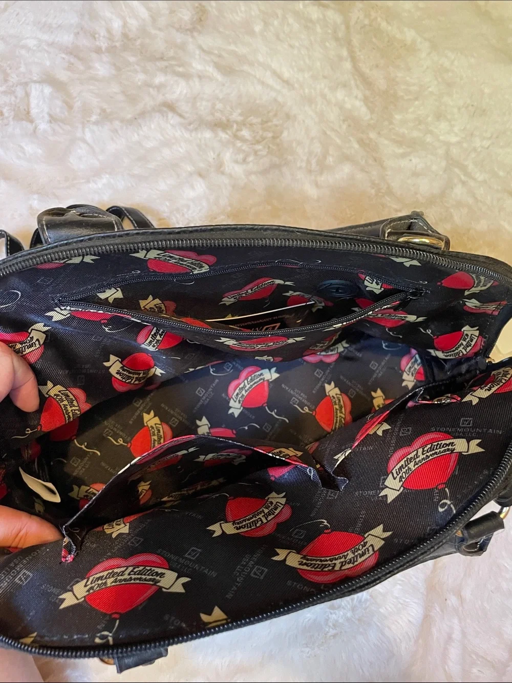Stone Mountain Accessories Black Shoulder Bag with Gold Hardware